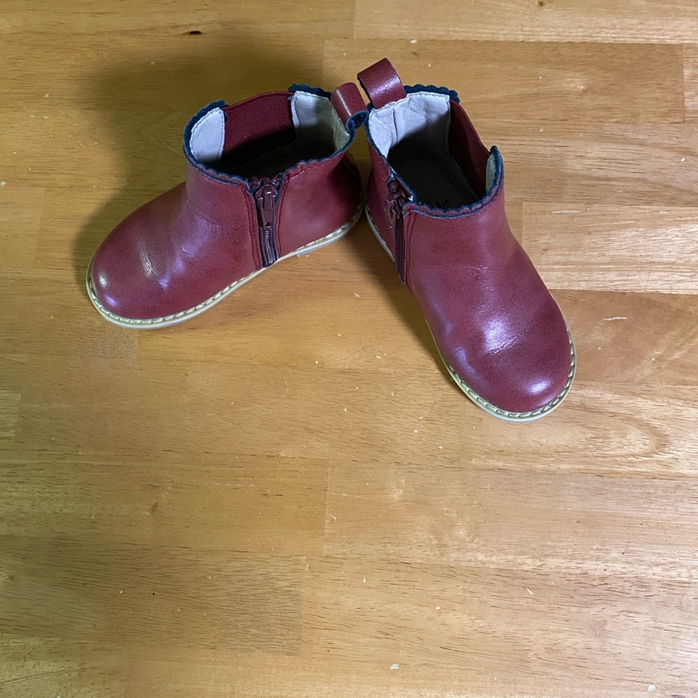 Monkey Feet little girls booties size 2-3 years New Genuine Leather Hard Soles